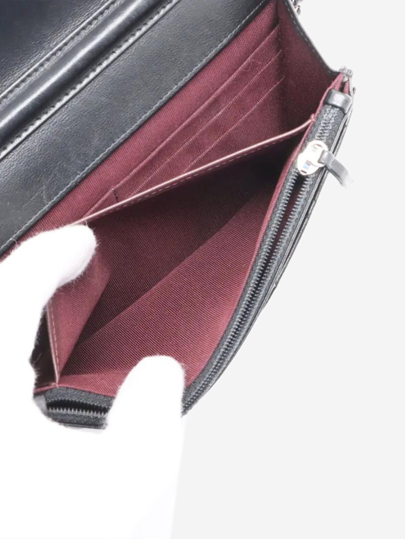 Black 2018 lambskin quilted Wallet On Chain