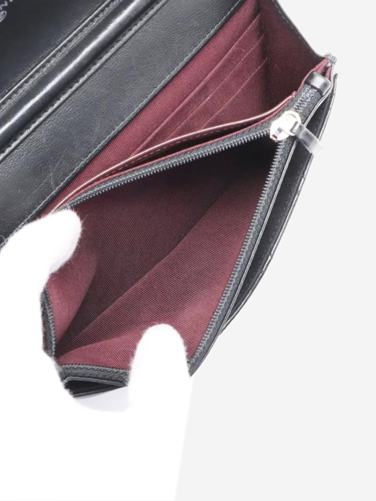 Black 2018 lambskin quilted Wallet On Chain