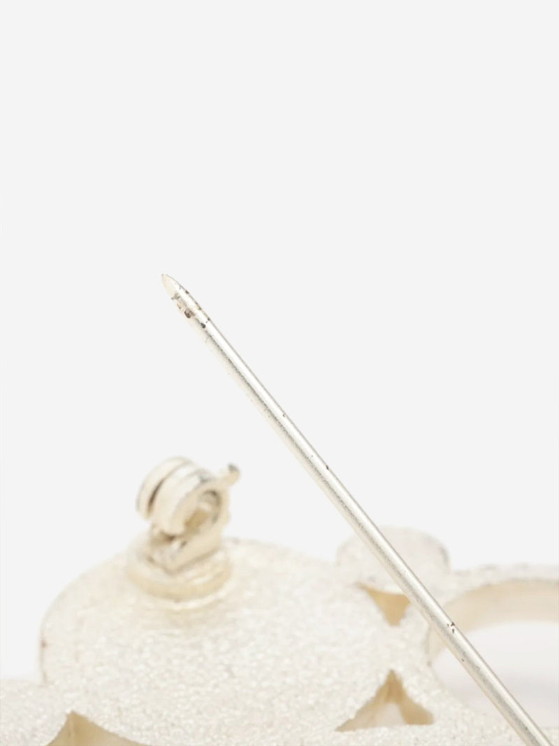 Cream and silver Coco Mark 03A Brooch Brooches Chanel 