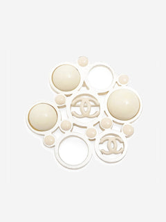 Cream and silver Coco Mark 03A Brooch Brooches Chanel 