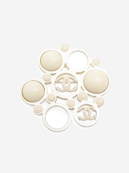 Cream and silver Coco Mark 03A Brooch product image