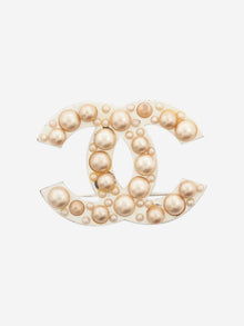 Silver Coco Mark 03A pearl brooch Brooches Chanel 