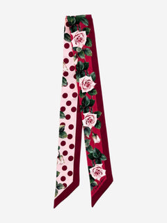 Red silk rose neck tie Scarves Dolce & Gabbana 