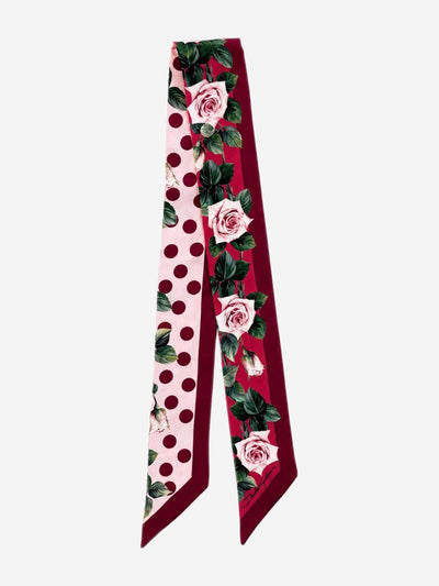 Red silk rose neck tie Scarves Dolce & Gabbana 