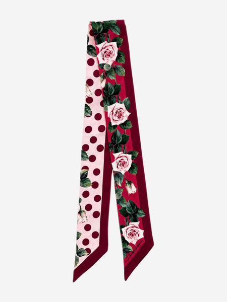 Red silk rose neck tie product image