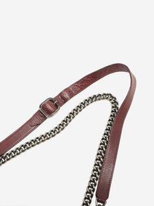 Chanel Maroon 2013 Wild Stitch lambskin chain shoulder bag