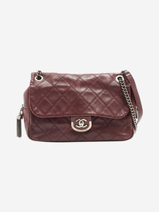 Chanel Maroon 2013 Wild Stitch lambskin chain shoulder bag