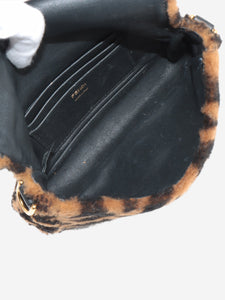 Fendi Brown mini Zucca faux fur bag