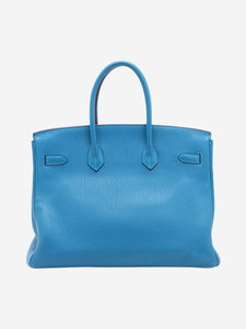 Hermes Blue Birkin 35 in Clemence leather