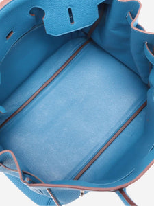 Hermes Blue Birkin 35 in Clemence leather