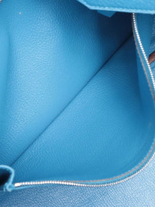 Hermes Blue Birkin 35 in Clemence leather