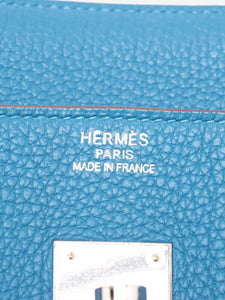 Hermes Blue Birkin 35 in Clemence leather