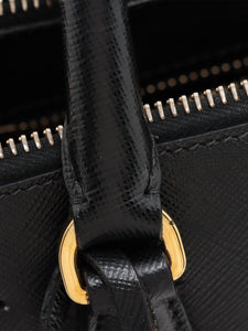 Prada Black Medium Saffiano leather Galleria top handle bag