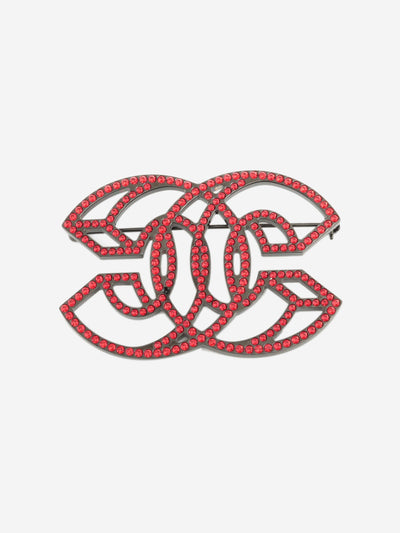 Red CC rhinestone brooch Brooches Chanel 