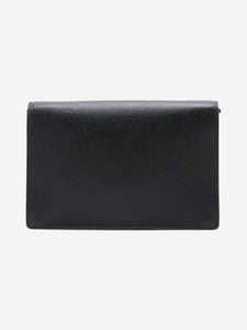 Prada Black branded flap saffiano wallet