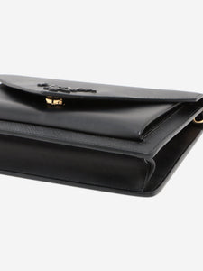 Prada Black branded flap saffiano wallet