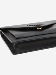 Prada Black branded flap saffiano wallet