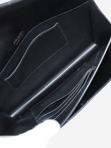 Prada Black branded flap saffiano wallet