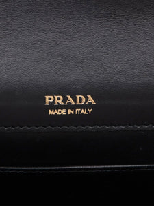 Prada Black branded flap saffiano wallet