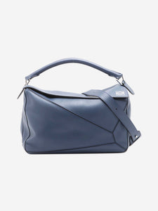 Loewe Dark blue large Puzzle bag