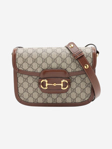 Gucci Brown GG Supreme Horsebit 1955 shoulder bag