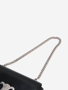 Celine Black Triomphe brushed leather chain bag