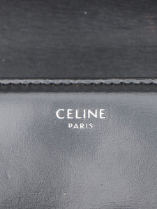 Celine Black Triomphe brushed leather chain bag