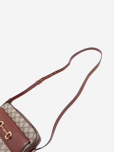 Gucci Brown GG Supreme Horsebit Shoulder bag