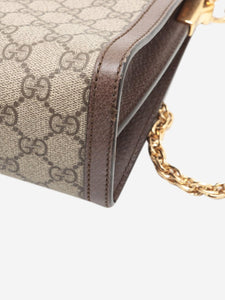 Gucci Brown GG Supreme Ophidia chain shoulder bag