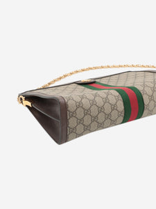 Gucci Brown GG Supreme Ophidia chain shoulder bag