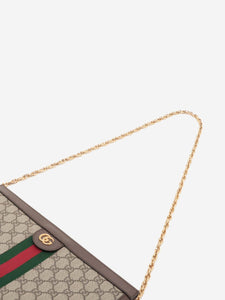 Gucci Brown GG Supreme Ophidia chain shoulder bag