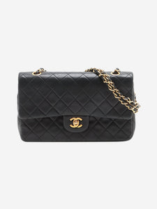 Chanel Black vintage 1989 medium lambskin Classic Double Flap bag