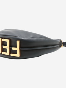 Fendi Navy blue half-moon leather shoulder bag