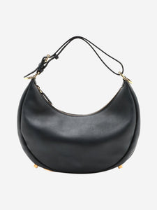 Fendi Navy blue half-moon leather shoulder bag