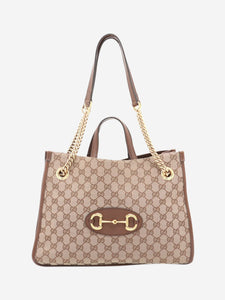 Gucci Brown GG canvas Horsebit 1955 tote bag