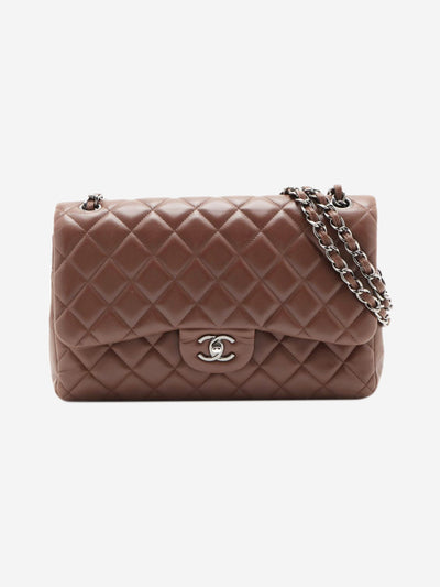 Brown 2011 lambskin large Classic Double Flap bag Shoulder bags Chanel 