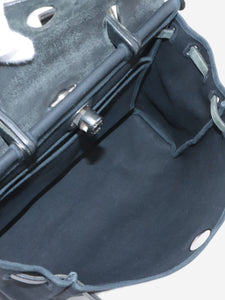 Hermes Black and beige vintage 2000 Herbag PM Toile H & leather bag