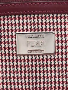 Fendi Red houndstooth Baguette shoulder bag