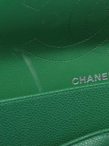 Chanel Green 2015 large caviar-quilted Classic Double Flap bag