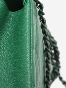 Chanel Green 2015 large caviar-quilted Classic Double Flap bag