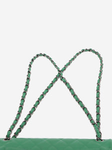 Chanel Green 2015 large caviar-quilted Classic Double Flap bag
