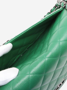 Chanel Green 2015 large caviar-quilted Classic Double Flap bag