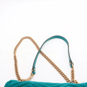 Gucci Teal GG Marmont velvet shoulder bag