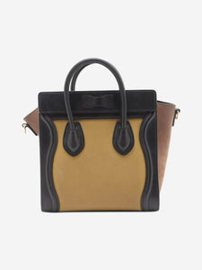 Celine Green and brown Luggage Nano shopper 2way bag
