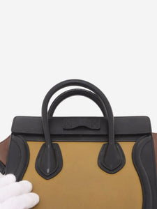 Celine Green and brown Luggage Nano shopper 2way bag