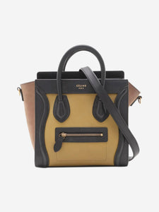 Celine Green and brown Luggage Nano shopper 2way bag