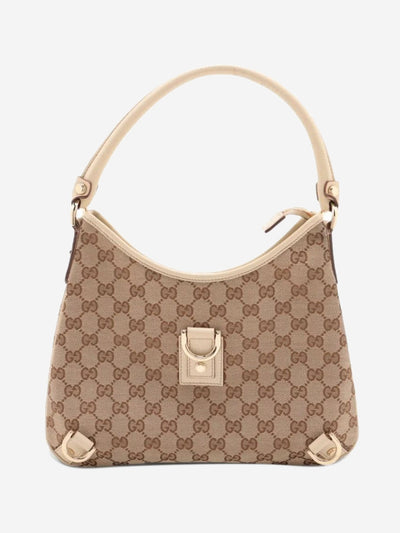 Brown GG canvas and leather shoulder bag Shoulder bags Gucci 