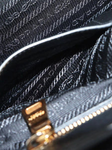 Prada Black Vitello Daino leather 2way bag