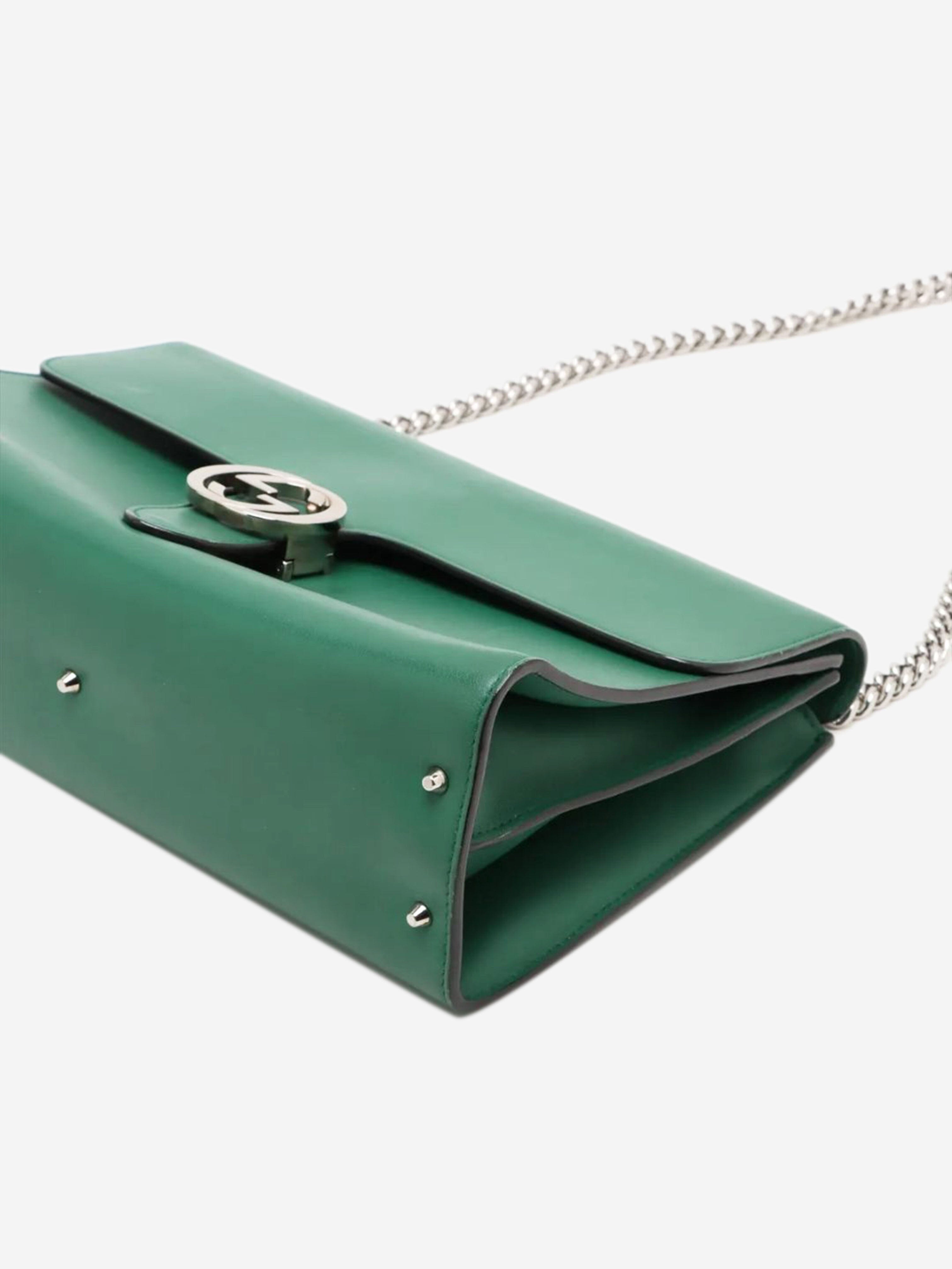Green Interlocking G leather chain shoulder bag Shoulder bags Gucci 