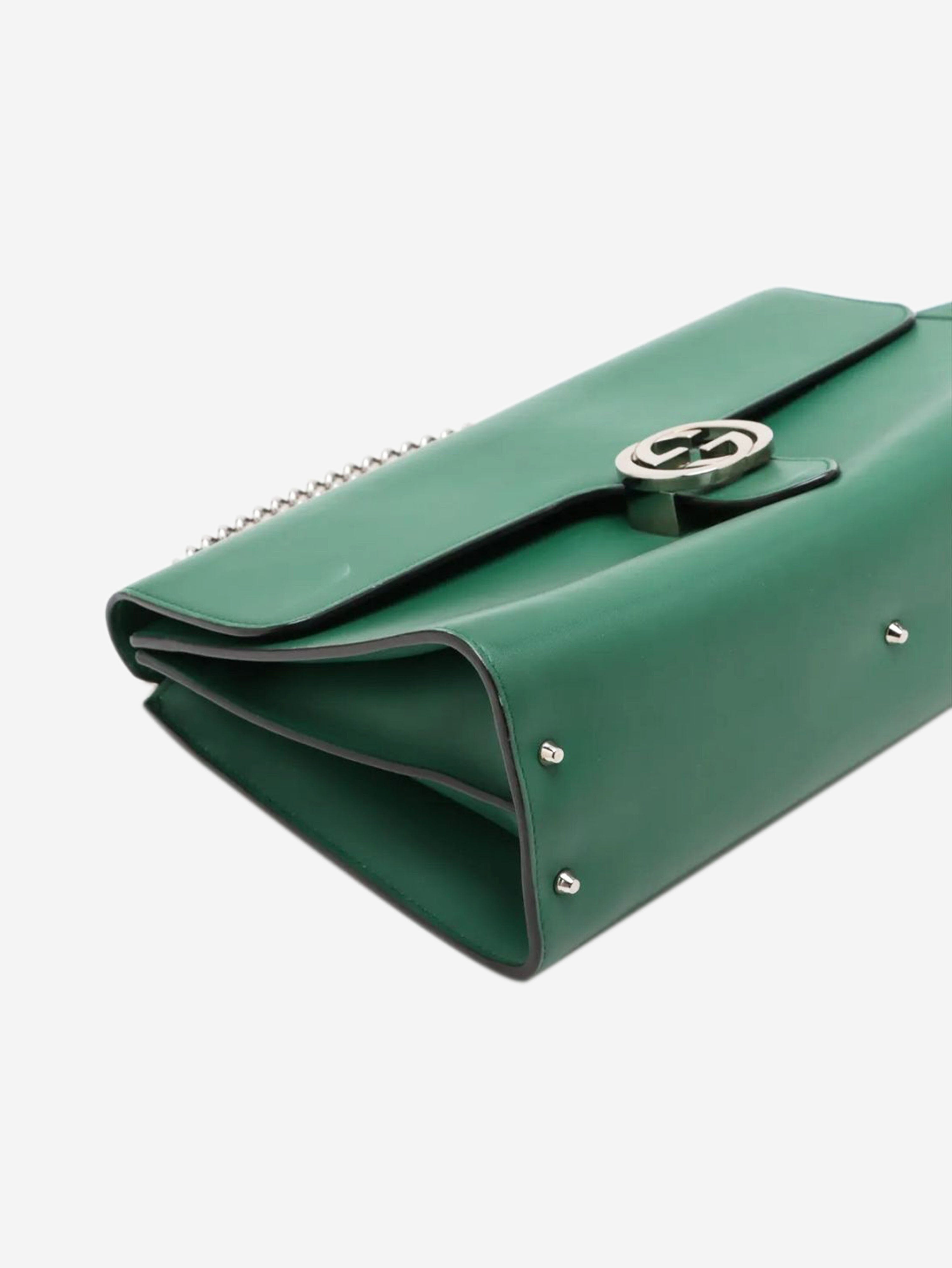 Green Interlocking G leather chain shoulder bag Shoulder bags Gucci 